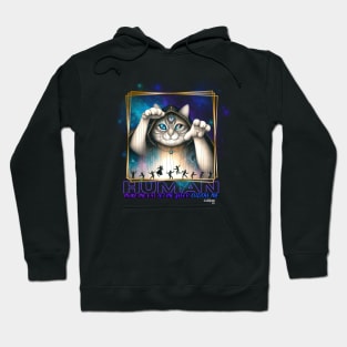 Mistic Cat: Human Is Just A Slave - Cute Kitty - A Funny Mistic Retro Vintage Style Hoodie